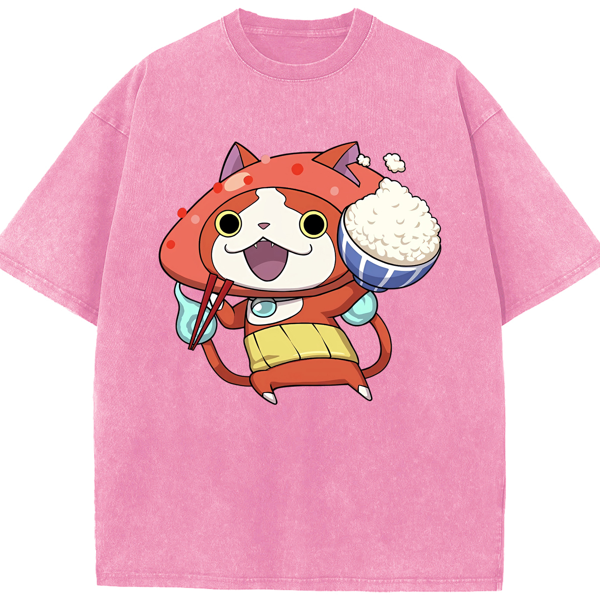 （画像用） 妖怪ウォッチ Yo-kai Watch 綿100% ヴィンテージ風 半袖Tシャツ（フロントプリント）
